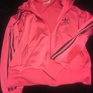 Adidas pink and black striped Jacket 🖤